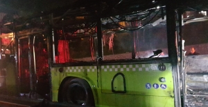 Doğalgazlı otobüs alev alev yandı